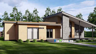 Проект одноэтажного дома 22 на 14