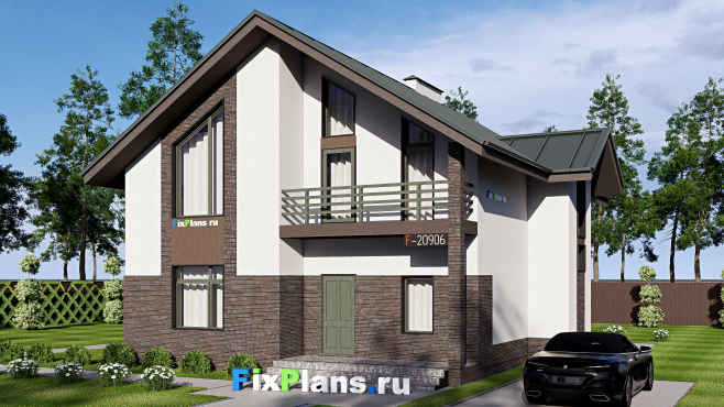 Проект дома с мансардой 13 на 15