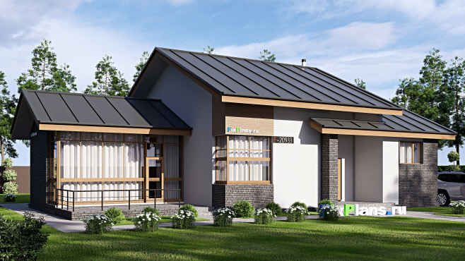 Проект одноэтажного дома 12 на 20