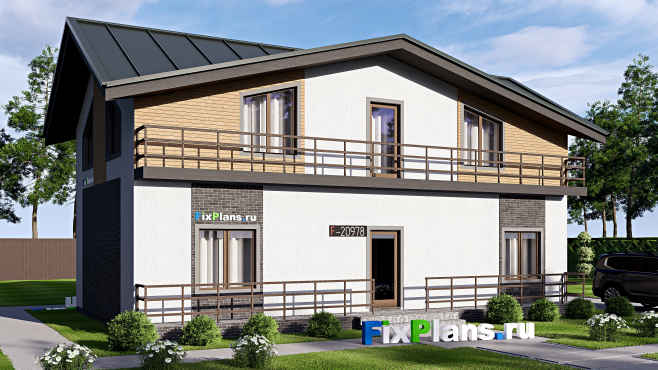 Проект двухэтажного дома 13 на 8