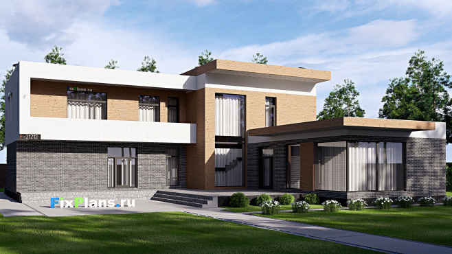 Проект двухэтажного дома 21 на 23