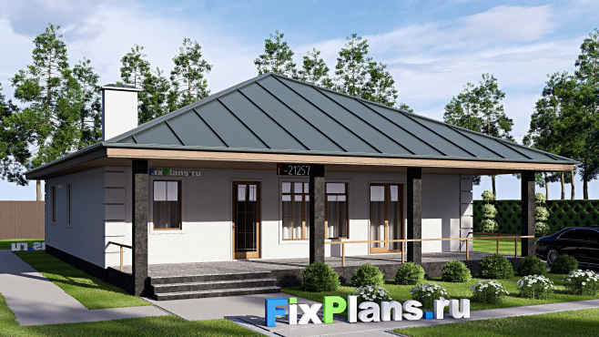 Проект одноэтажного дома 13 на 16