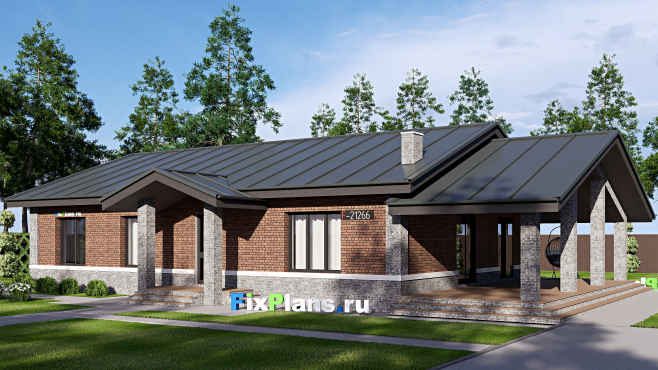 Проект одноэтажного дома 14 на 21