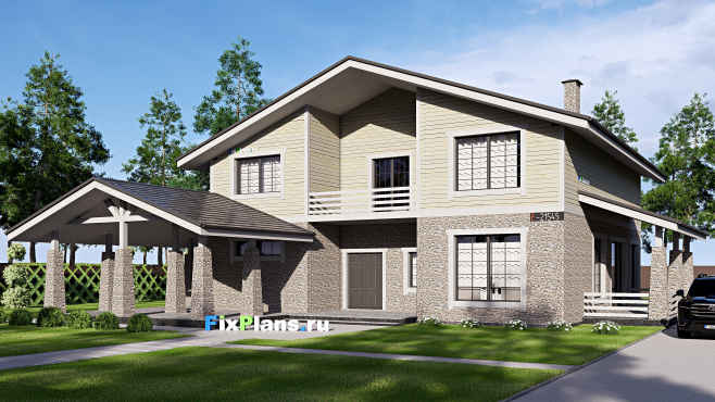 Проект дома с мансардой 22 на 21